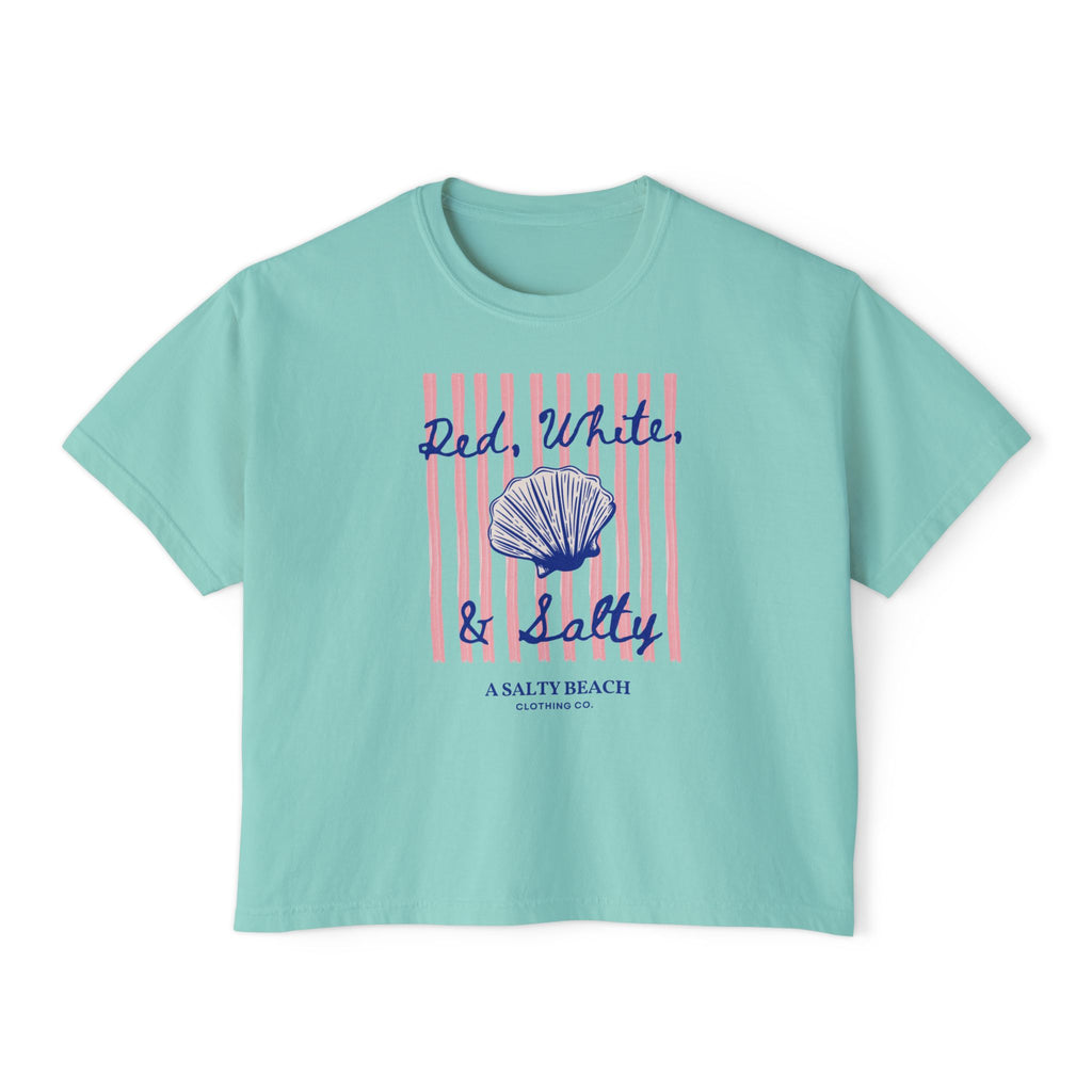 Red, White, & Salty Seashell Boxy Tee