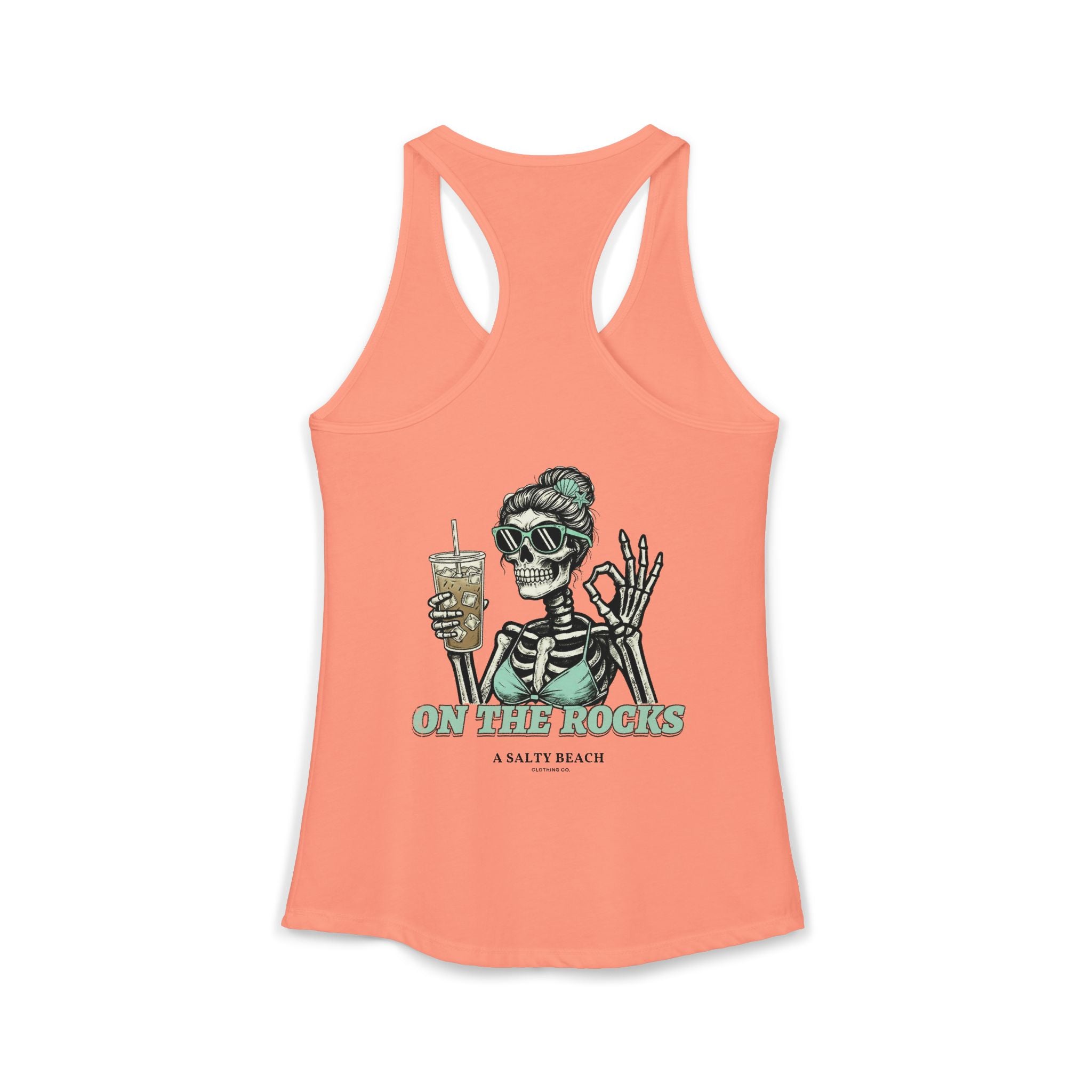 "I Like My Coffee How I Like My Margaritas. On The Rocks." Racerback Tank