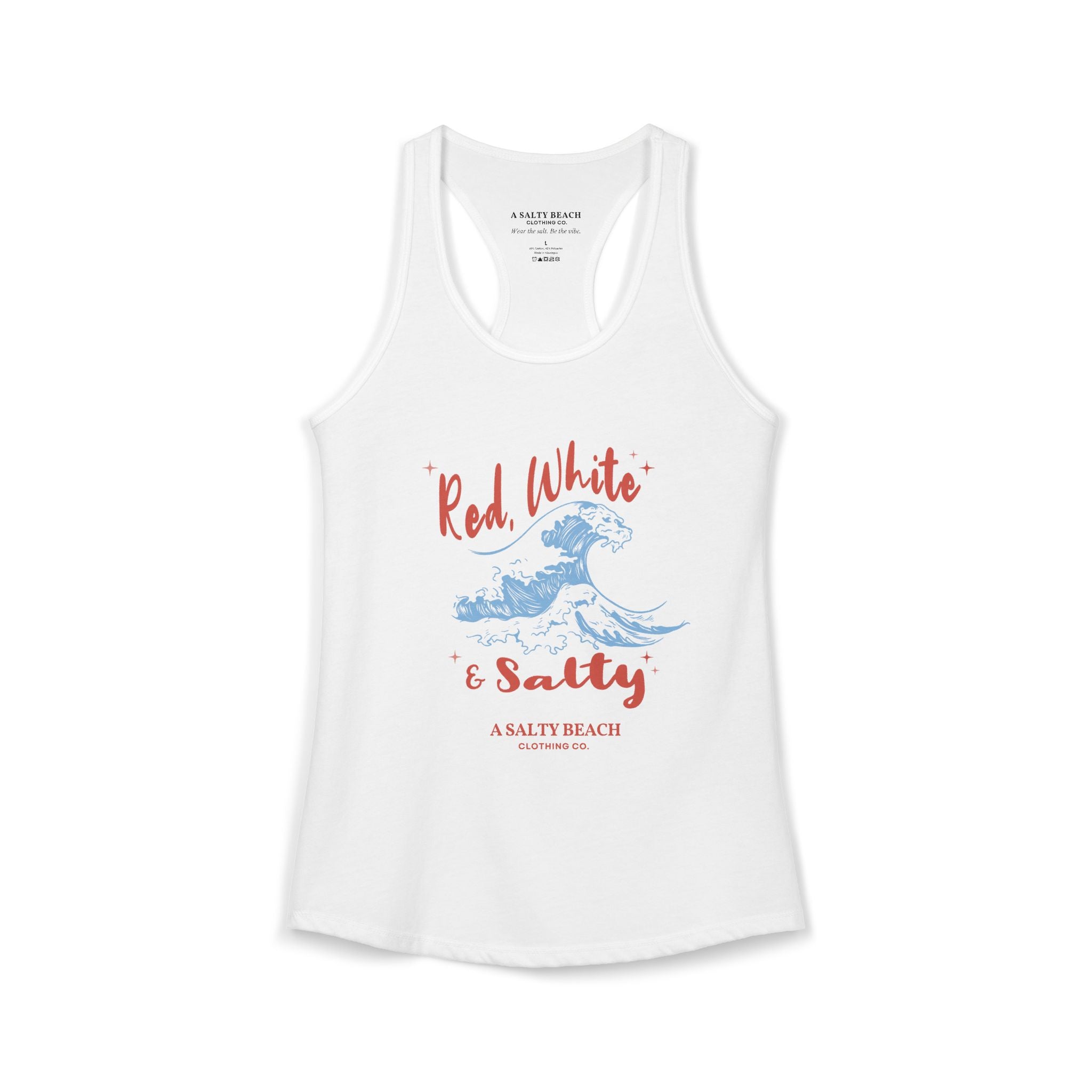 Red, White, & Salty Wave Racerback Tank