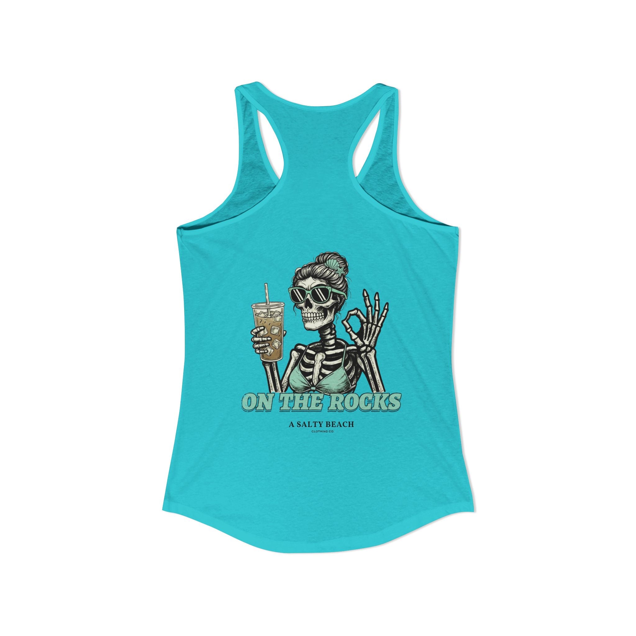 "I Like My Coffee How I Like My Margaritas. On The Rocks." Racerback Tank