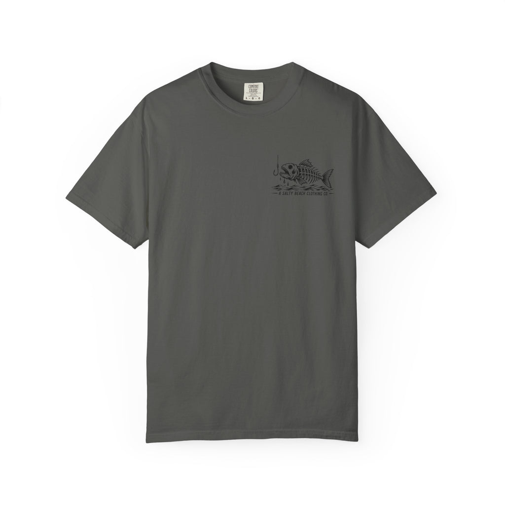 Gray t-shirt with 'Blessed & Unbothered' text on a white background
