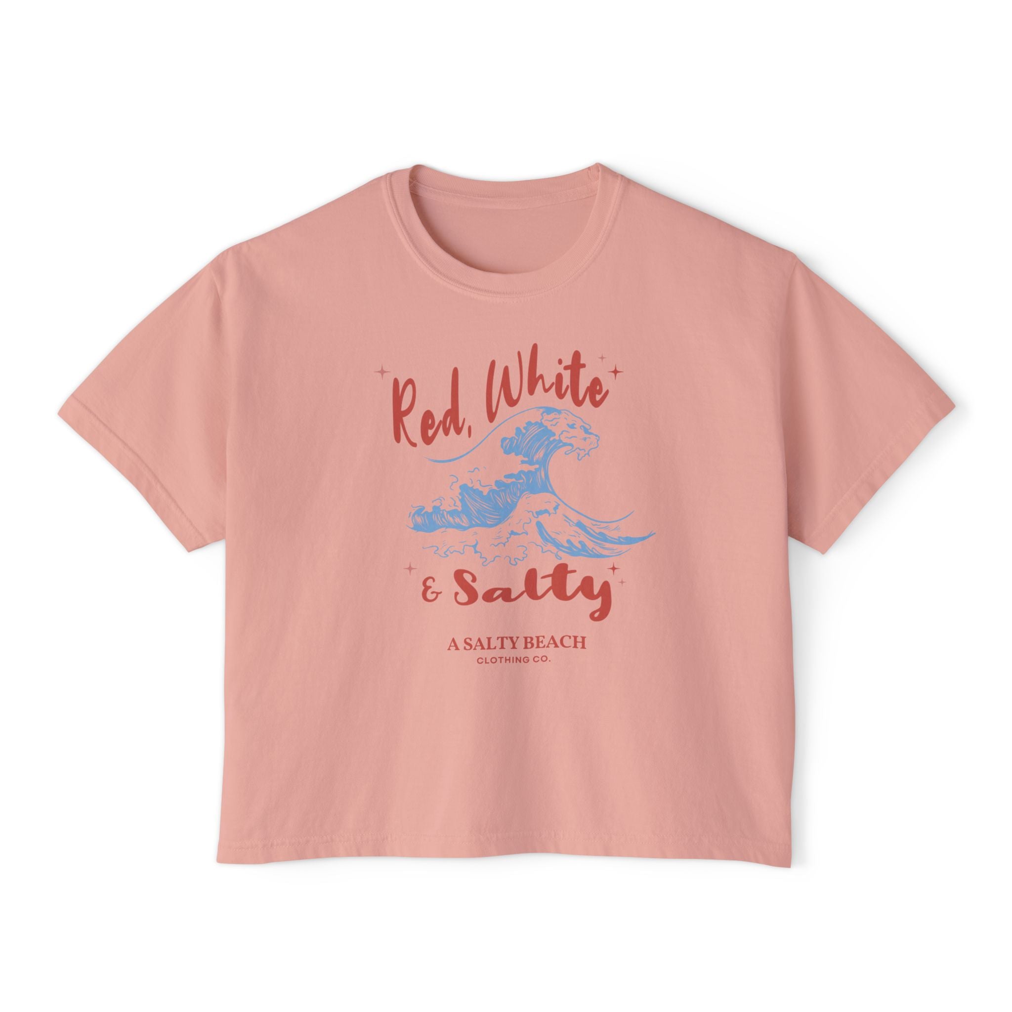 Red, White, & Salty Wave Women's Boxy Tee