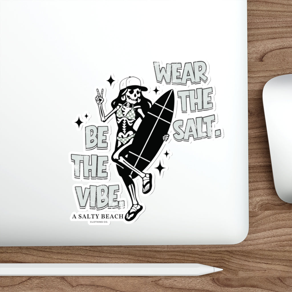 Wear the Salt. Be the Vibe. A Salty Beach Clothing Co. Logo Sticker