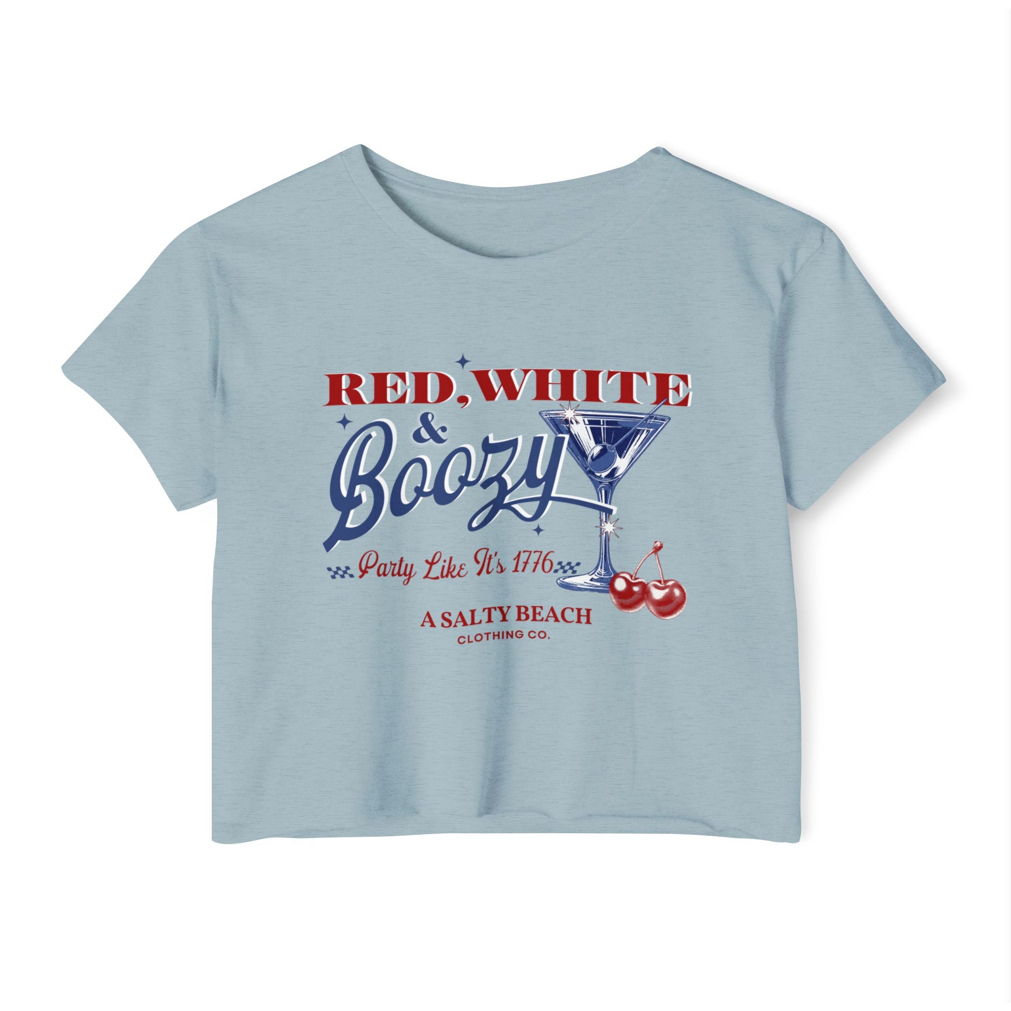 Red, White, & Boozy Crop Tee