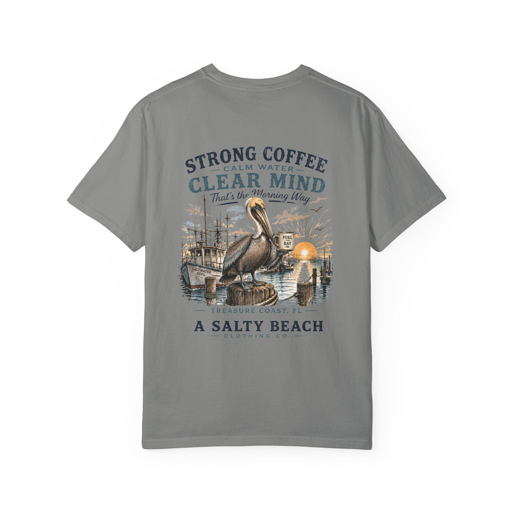 Men's Strong Coffee, Clear Mind Pelican Tee