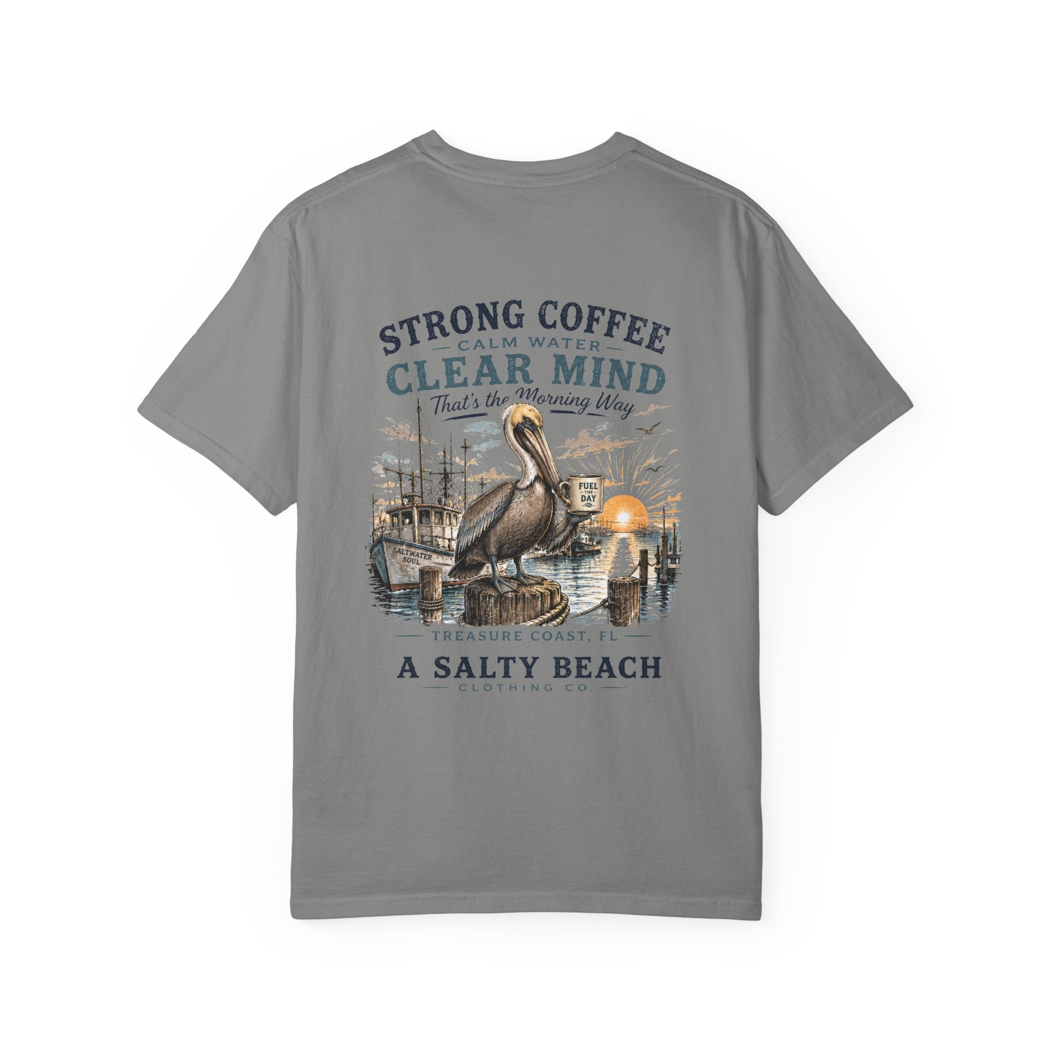 Men's Strong Coffee, Clear Mind Pelican Tee