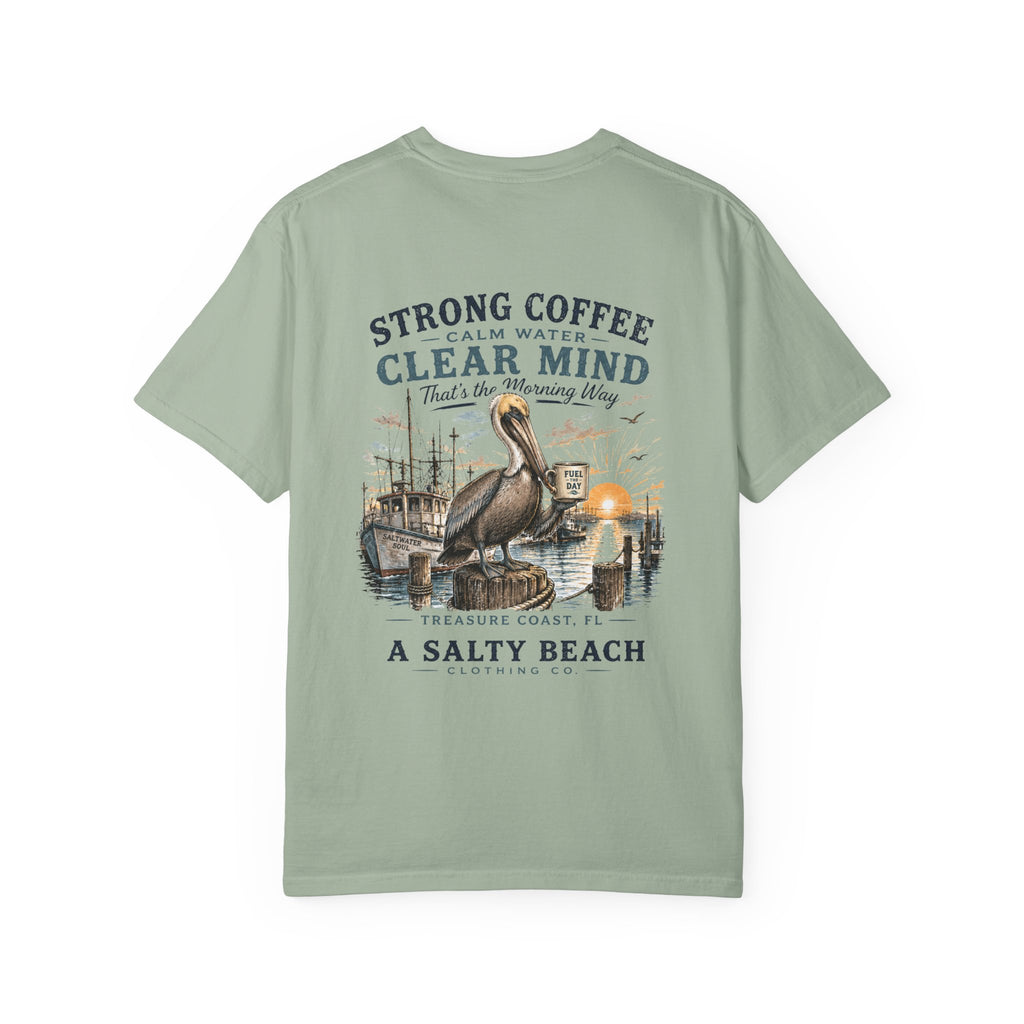 Men's Strong Coffee, Clear Mind Pelican Tee