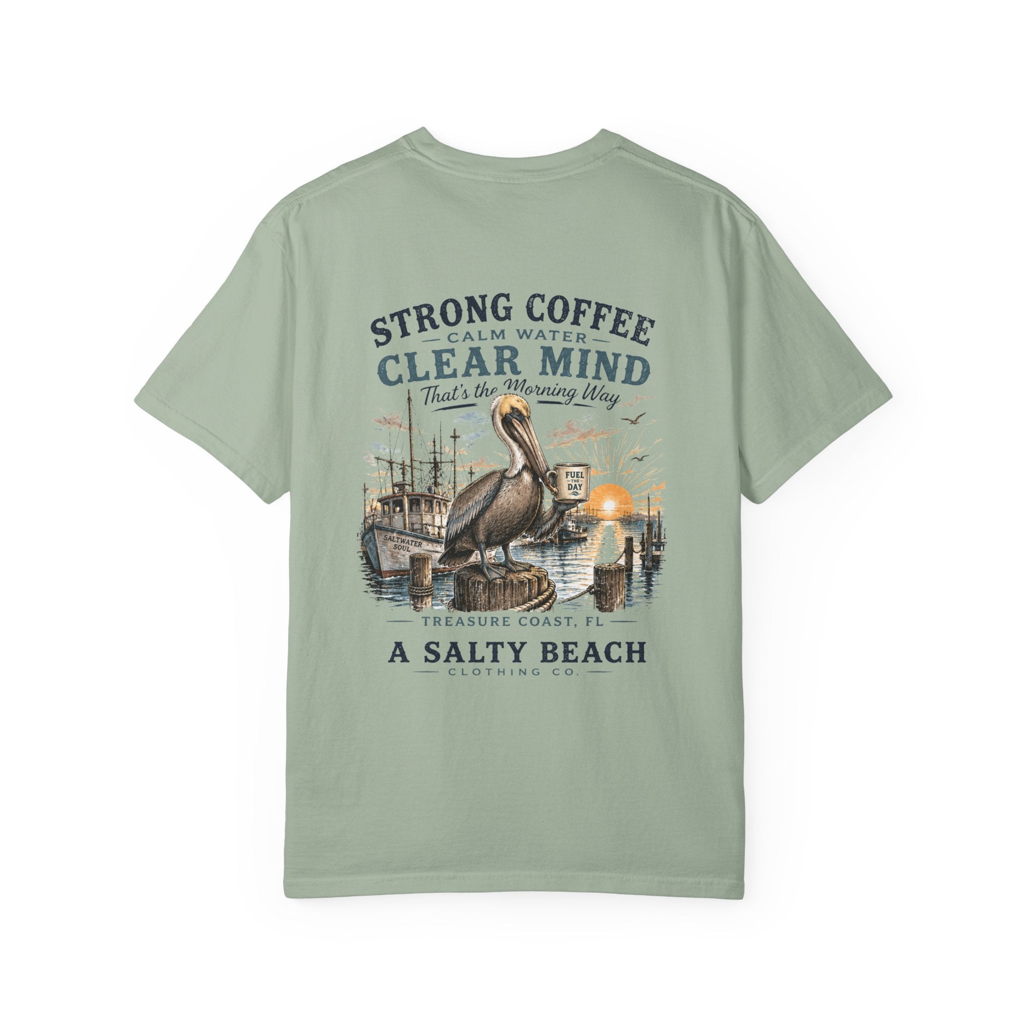 Men's Strong Coffee, Clear Mind Pelican Tee