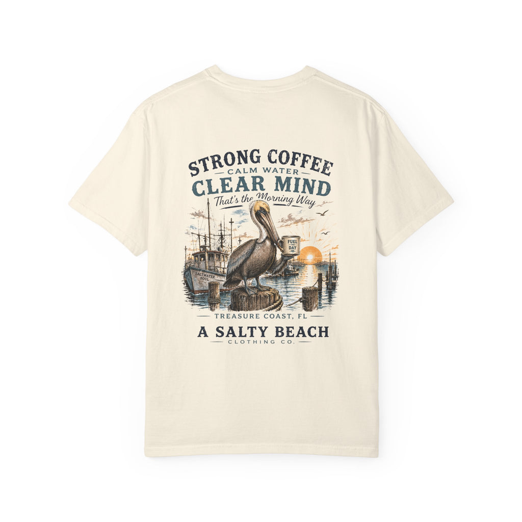 Men's Strong Coffee, Clear Mind Pelican Tee