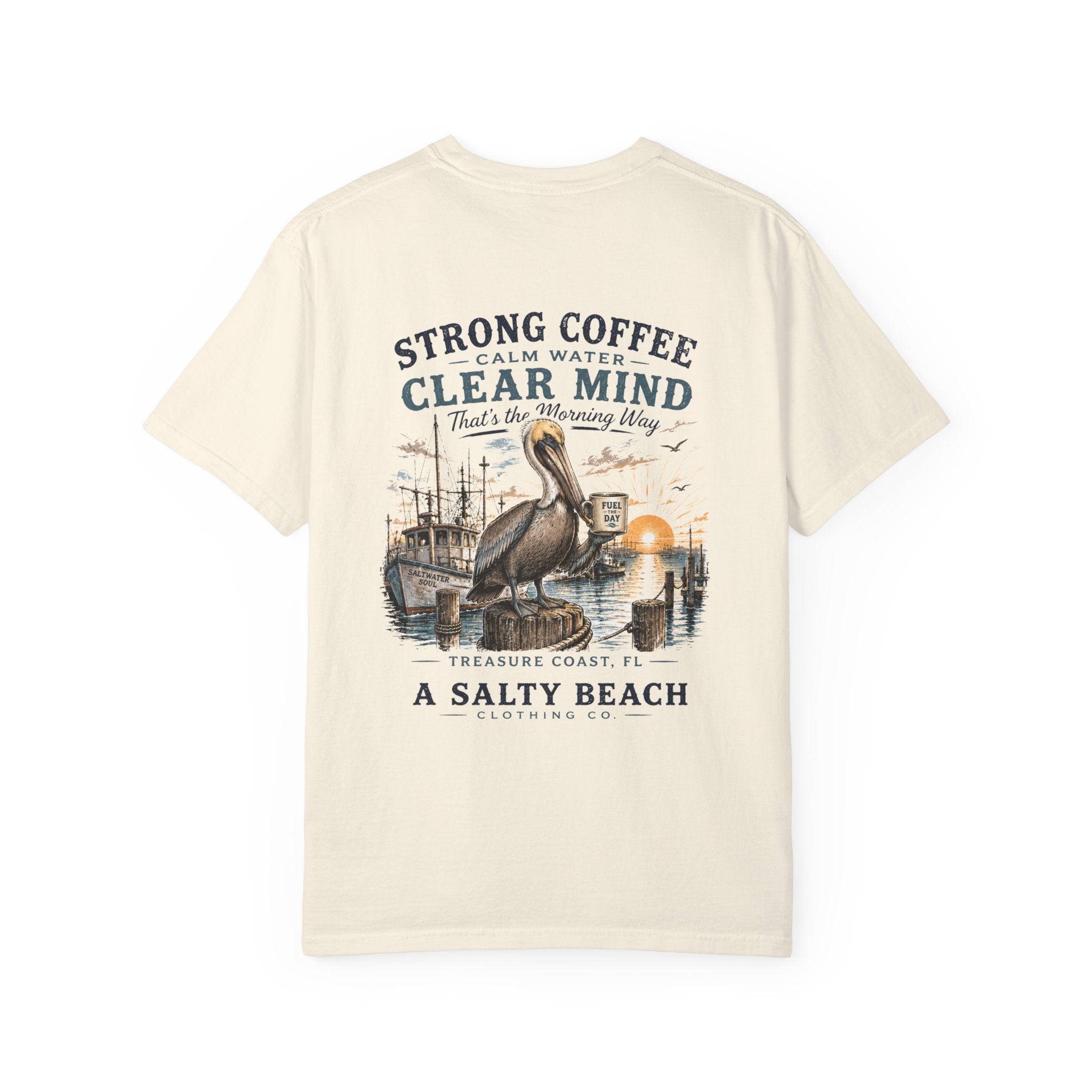 Men's Strong Coffee, Clear Mind Pelican Tee