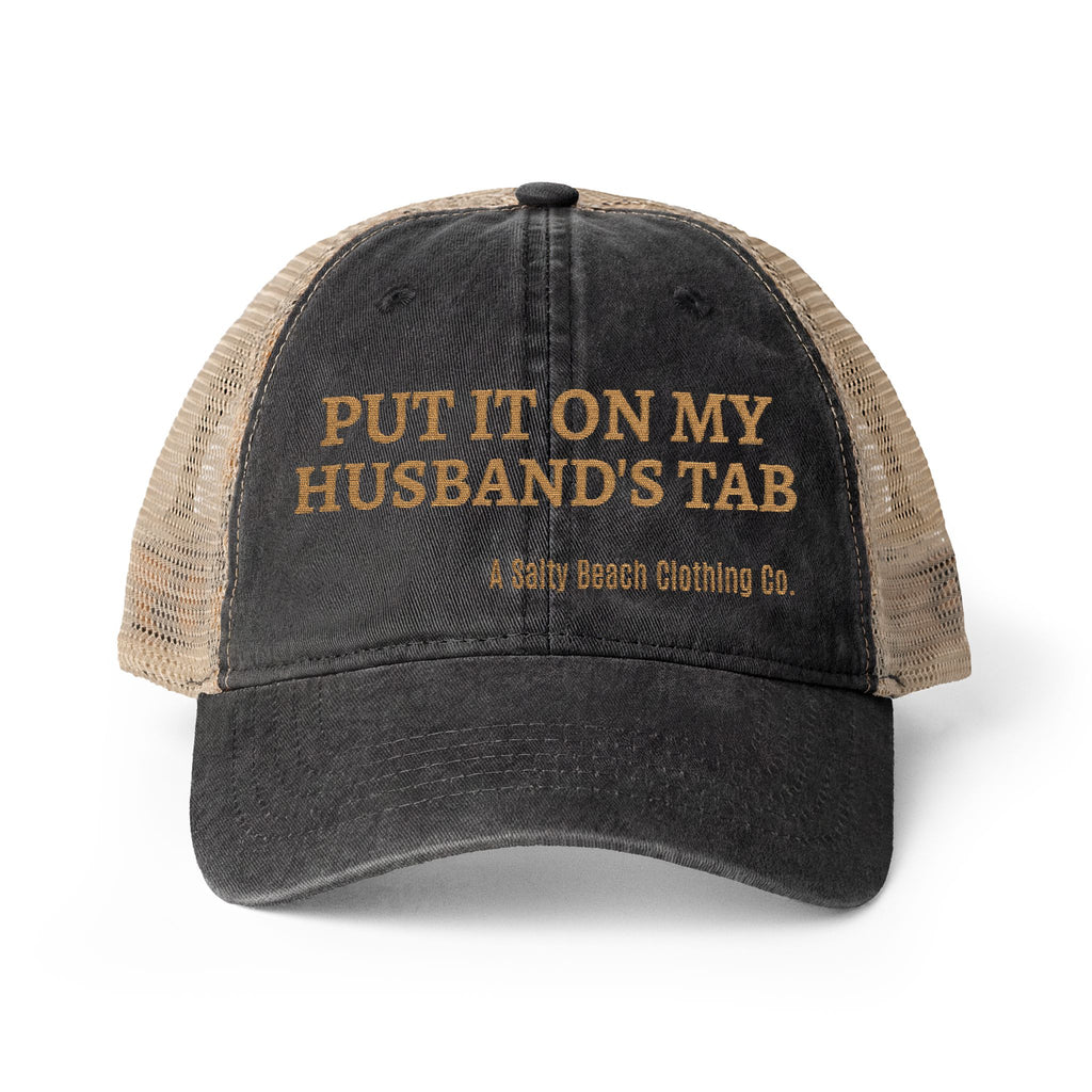 "Put It On My Husband's Tab" Women's Baseball Cap