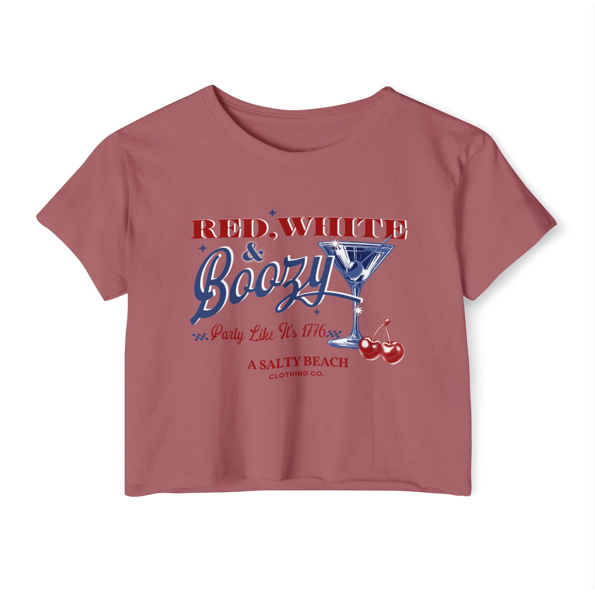 Red, White, & Boozy Crop Tee