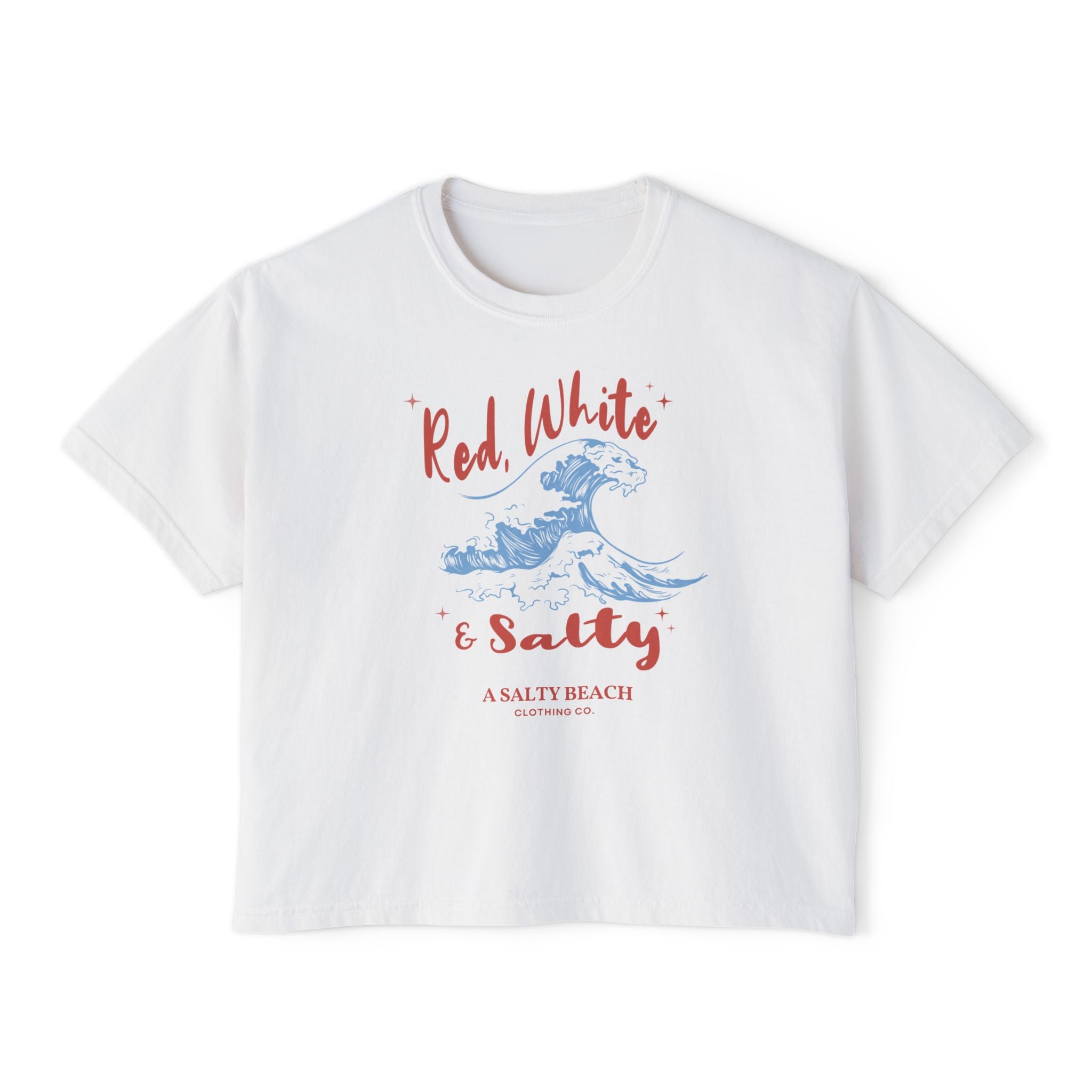 Red, White, & Salty Wave Women's Boxy Tee
