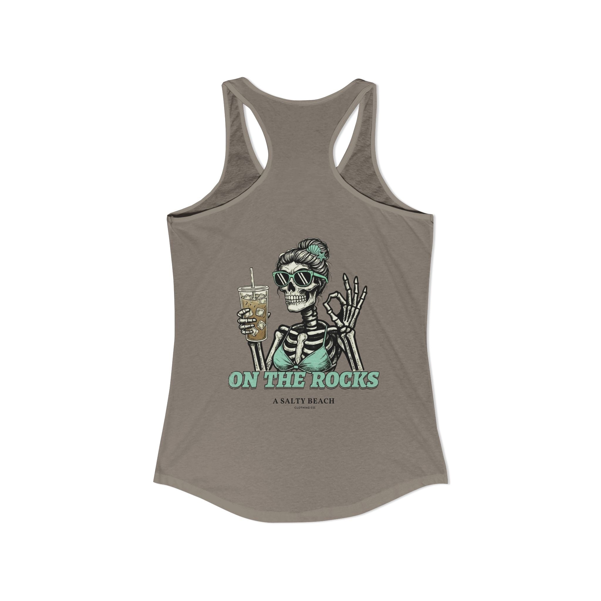 "I Like My Coffee How I Like My Margaritas. On The Rocks." Racerback Tank