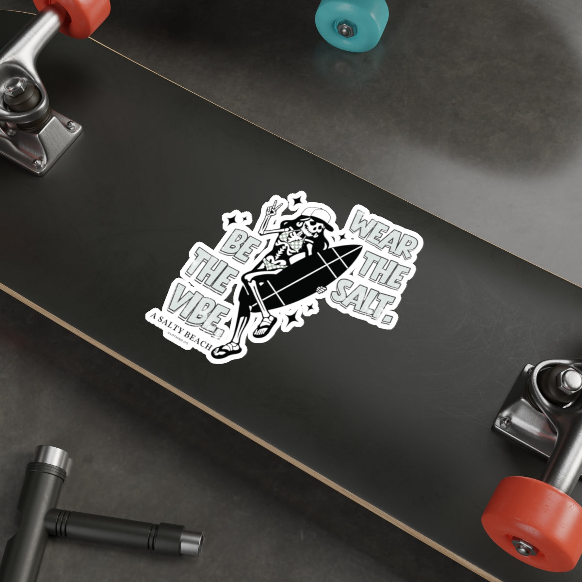 Be the Vibe. Wear the Salt. A Salty Beach Clothing Co. Logo Sticker