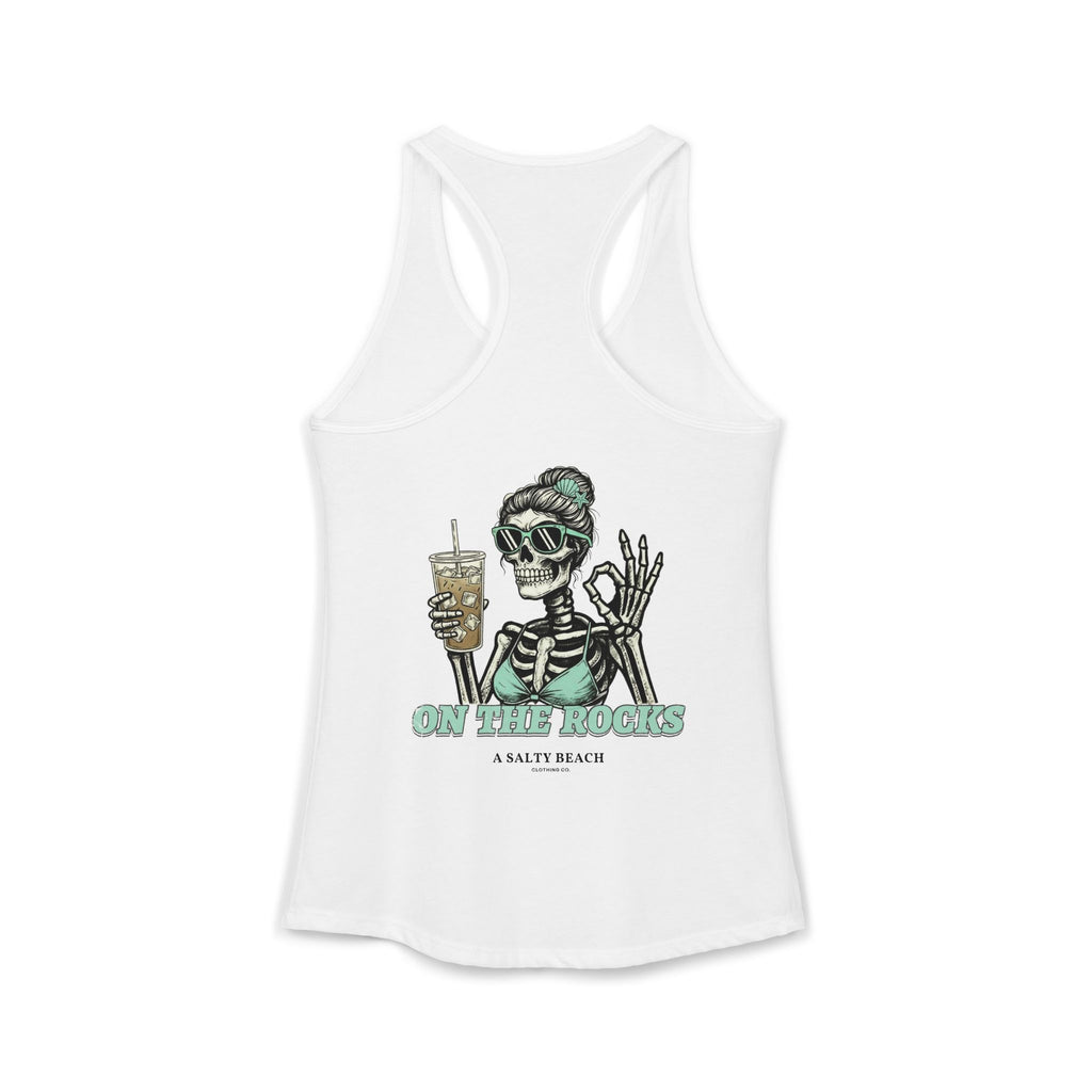 "I Like My Coffee How I Like My Margaritas. On The Rocks." Racerback Tank
