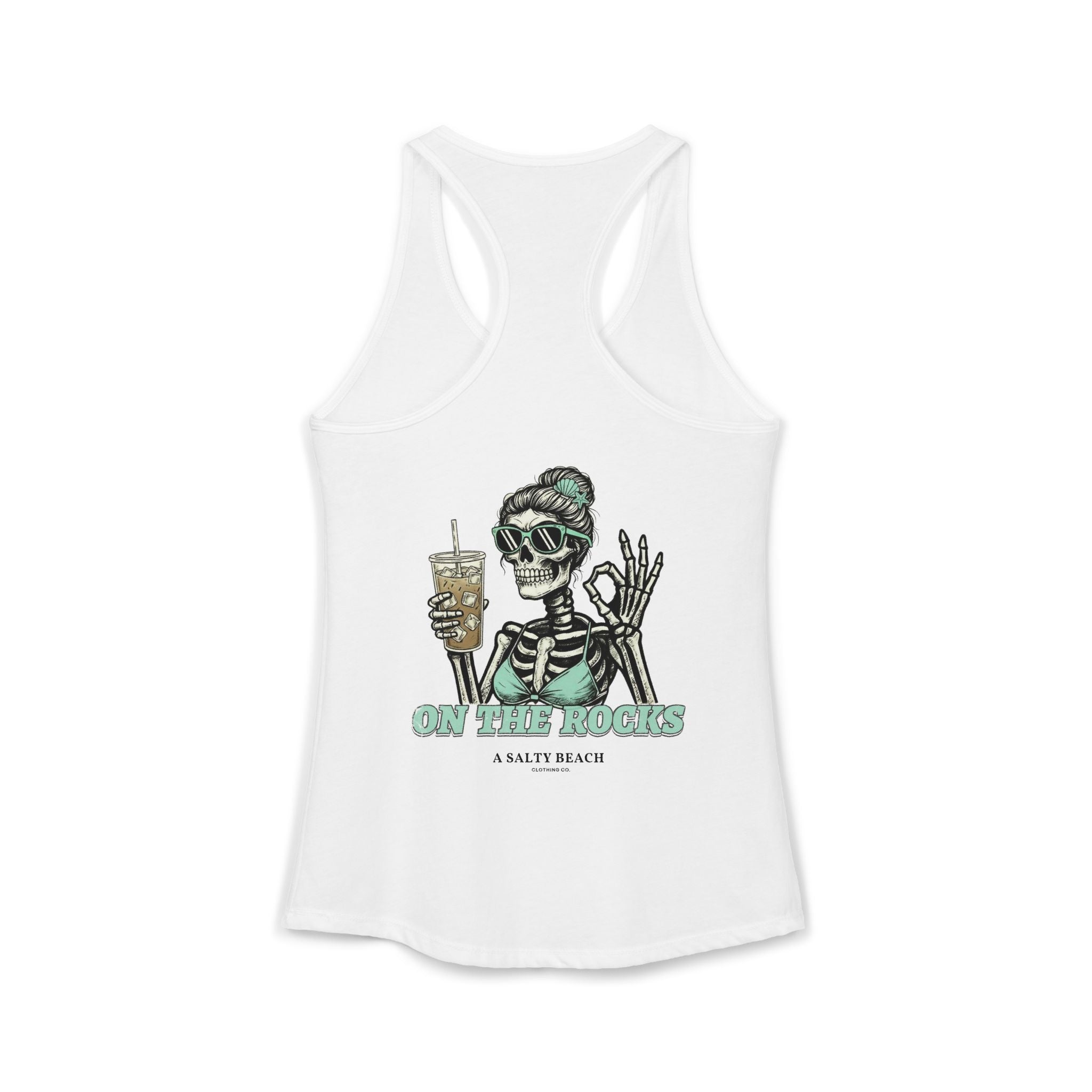 "I Like My Coffee How I Like My Margaritas. On The Rocks." Racerback Tank