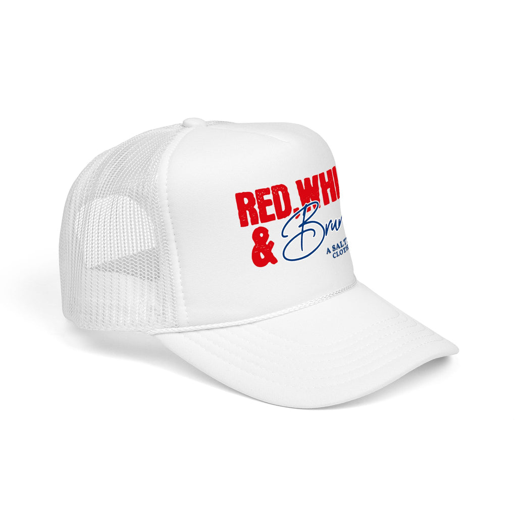 Red, White, & Brunette Trucker Hat