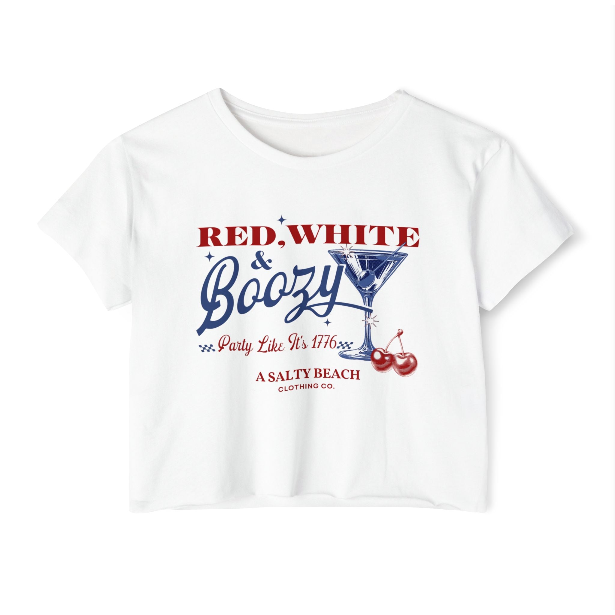 Red, White, & Boozy Crop Tee