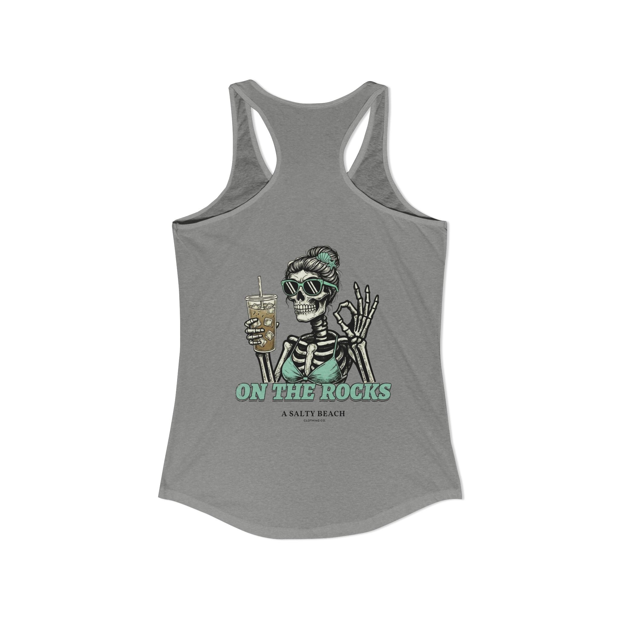 "I Like My Coffee How I Like My Margaritas. On The Rocks." Racerback Tank