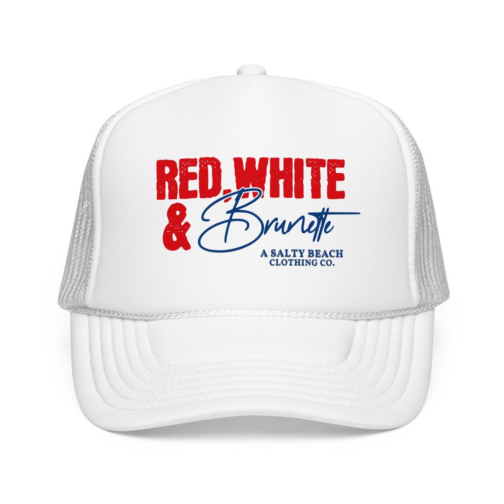 Red, White, & Brunette Trucker Hat