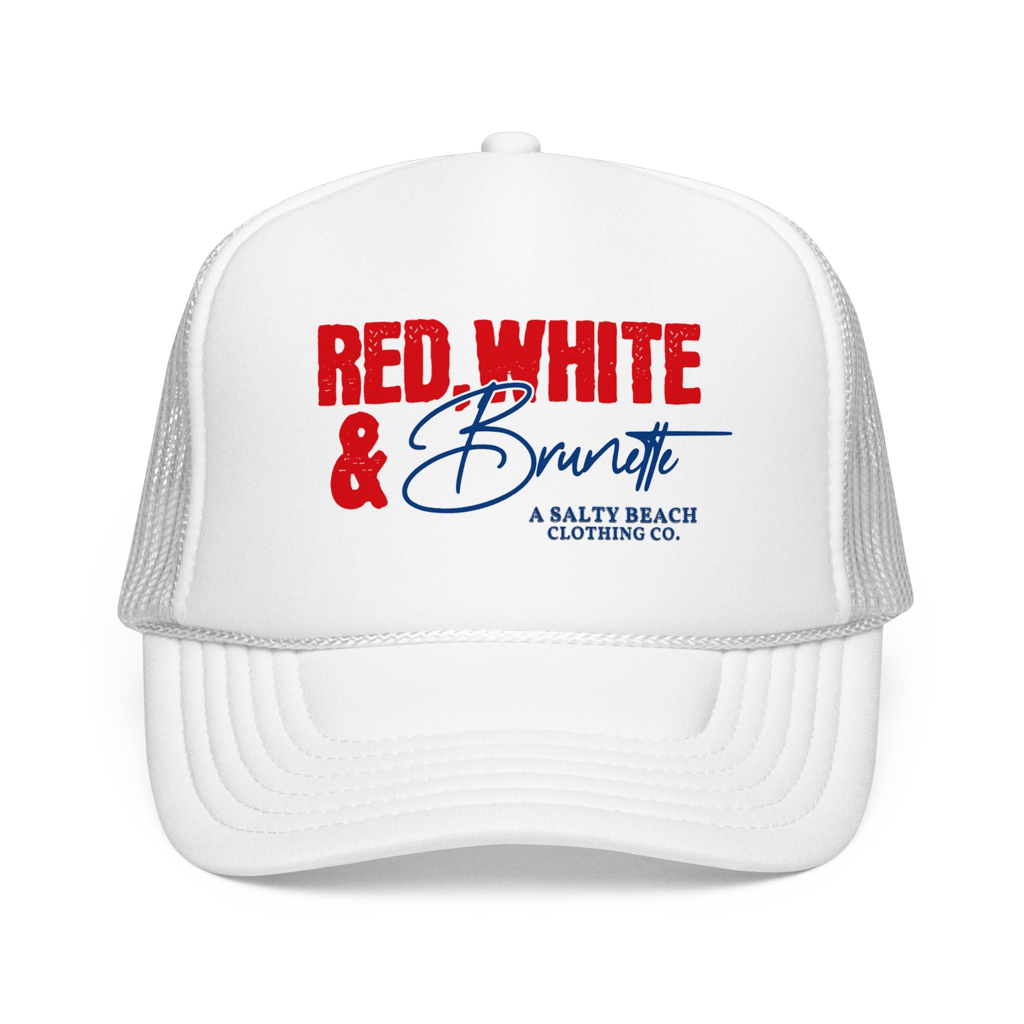Red, White, & Brunette Trucker Hat