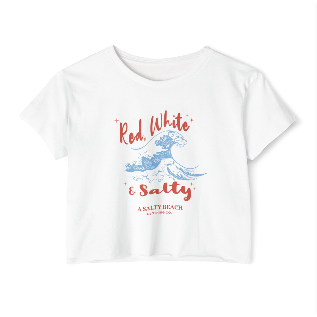 Red, White, & Salty Wave Crop Tee