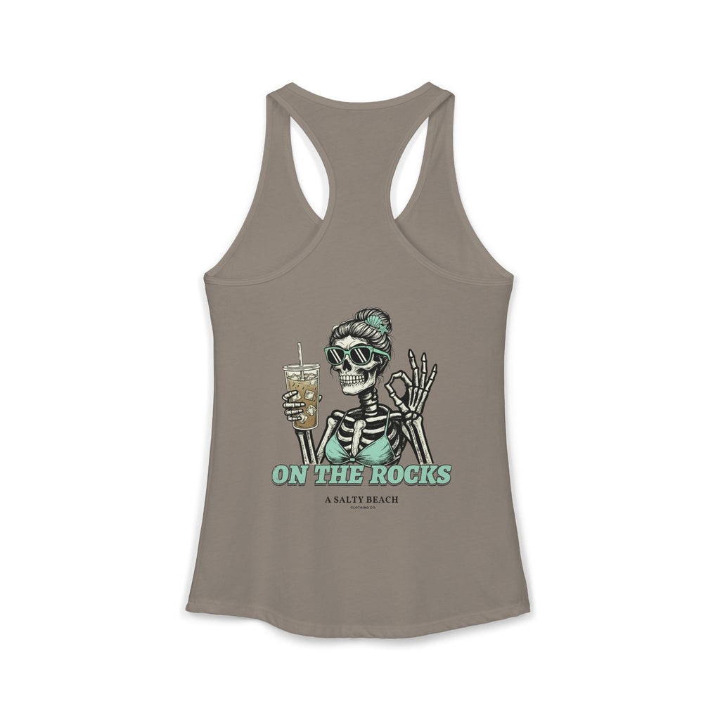 "I Like My Coffee How I Like My Margaritas. On The Rocks." Racerback Tank