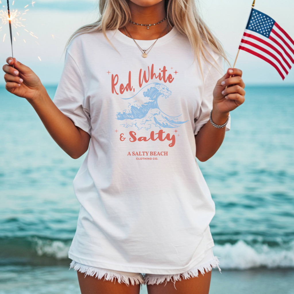Red, White, & Salty Wave Tee
