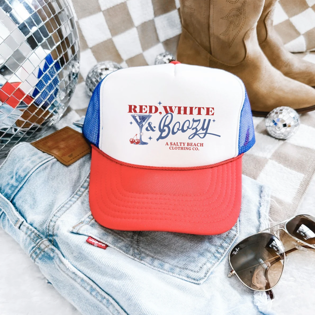 Red, White, & Boozy Trucker Hat